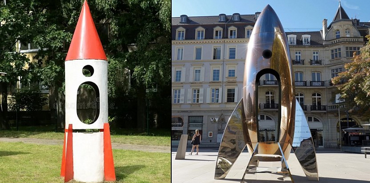 «Обновили ракету с детской площадки и получился арт-объект»: в Краснодаре появилось новое уличное украшение